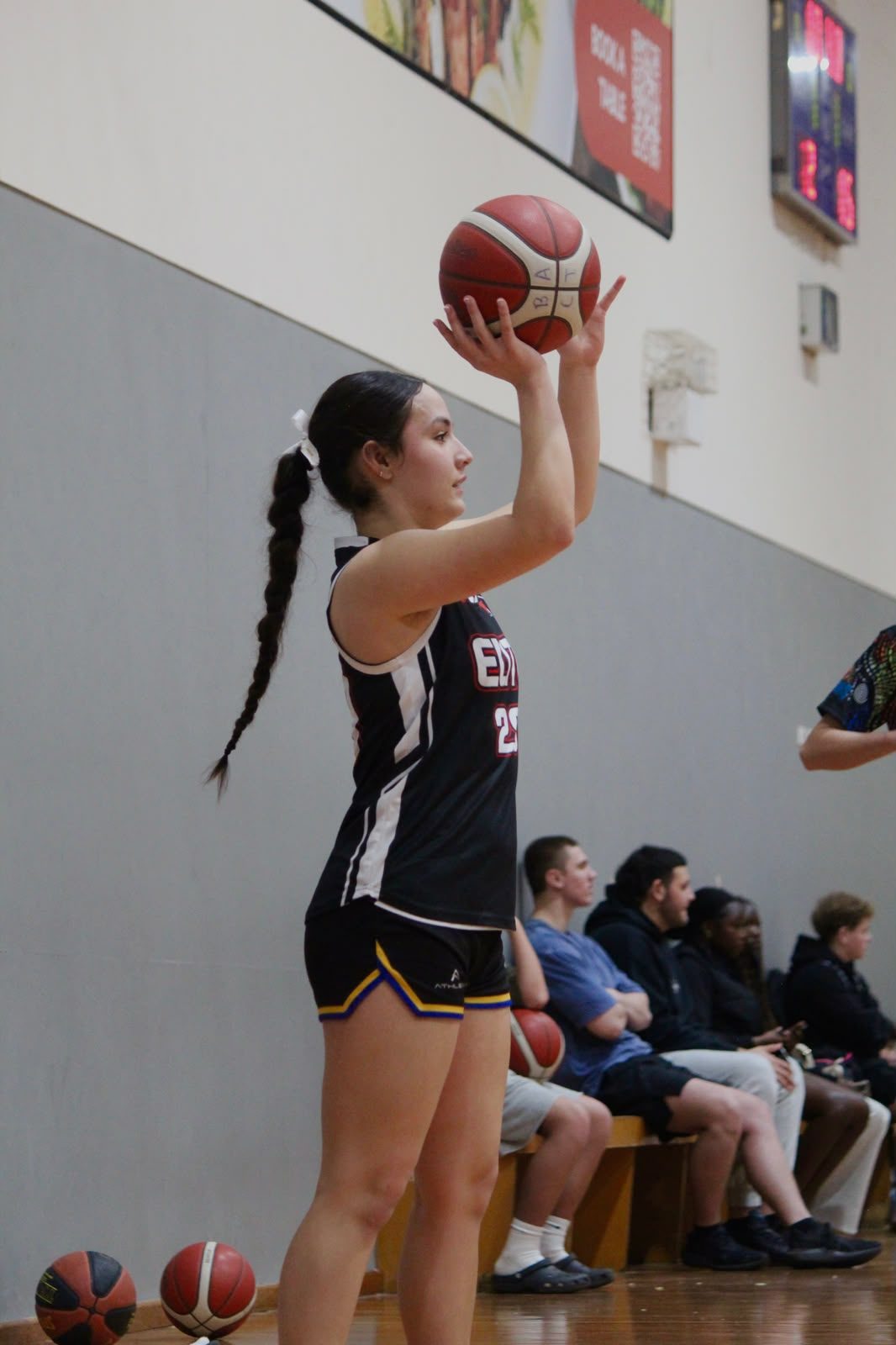 An Elite player lines up a free throw